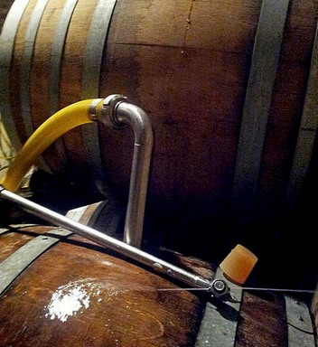 Champagne Traditional wine-making - cleaning the barrels